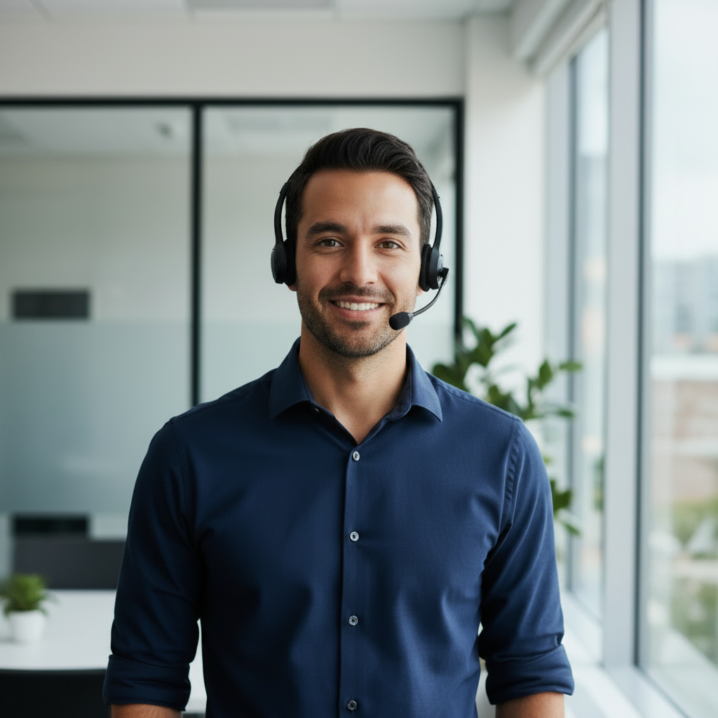 Service client casque noir